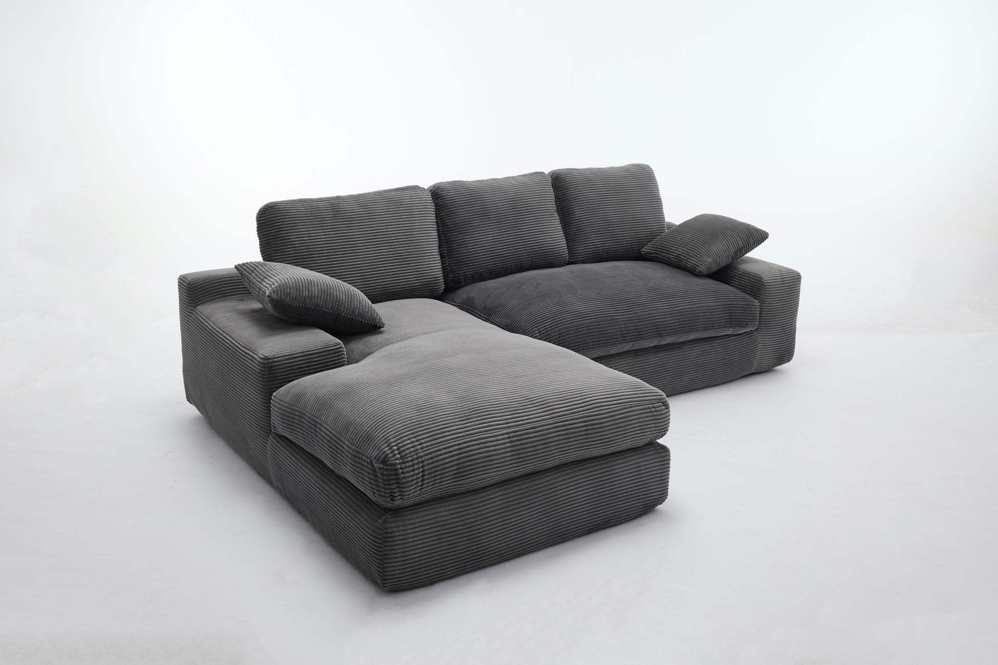 99*69" Modular Sectional Living Room Sofa Set, Modern Minimalist Style Couch, Upholstered Sleeper Sofa For Living Room, Bedroom, 2 Pc Free Combination, Installation Free Sofa, L Shape, Grey Grey Primary Living Space Soft Minimalist,Modern Foam Spring 4