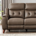 Torino Power Headrest Top Grain Leather Zero Gravity Reclining Sofa Brown Genuine Leather Wood Primary Living Space Medium Firm Tight Back Mid Century Modern Eucalyptus Pillow Top Arms Memory Foam Leather 3 Seat