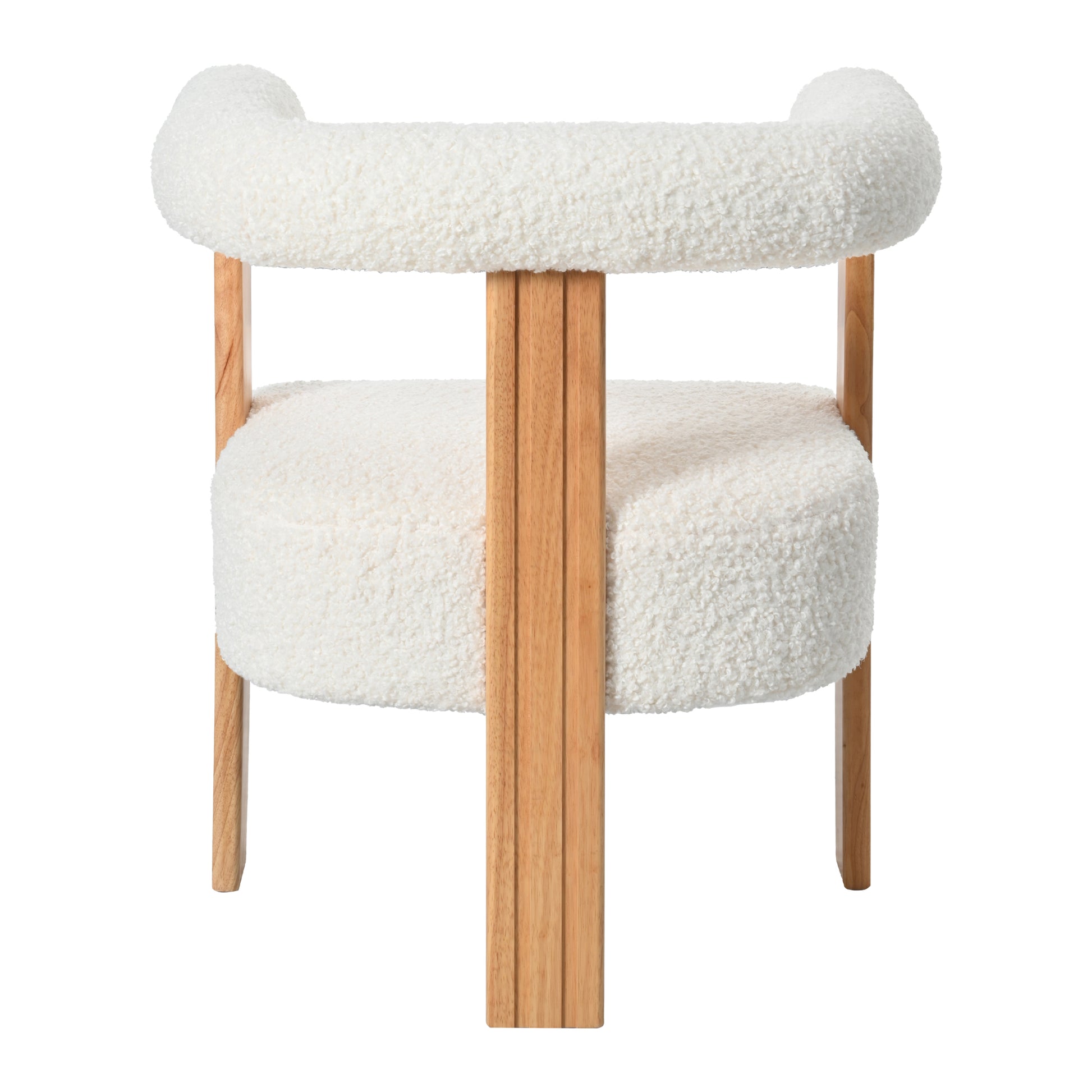 Mid Century Modern Barrel Accent Chair, Upholstered Kitchen & Dining Room Chairs With Arms, Teddy Velvet Boucle Accent Chairs Side Chairs For Kitchen Living Room Bedroom, White White Teddy