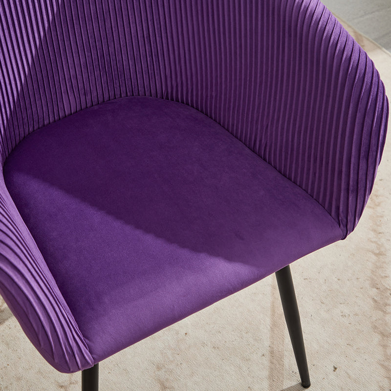 Ts Stripe Dinding Chair 1Pc Purple Purple Velvet