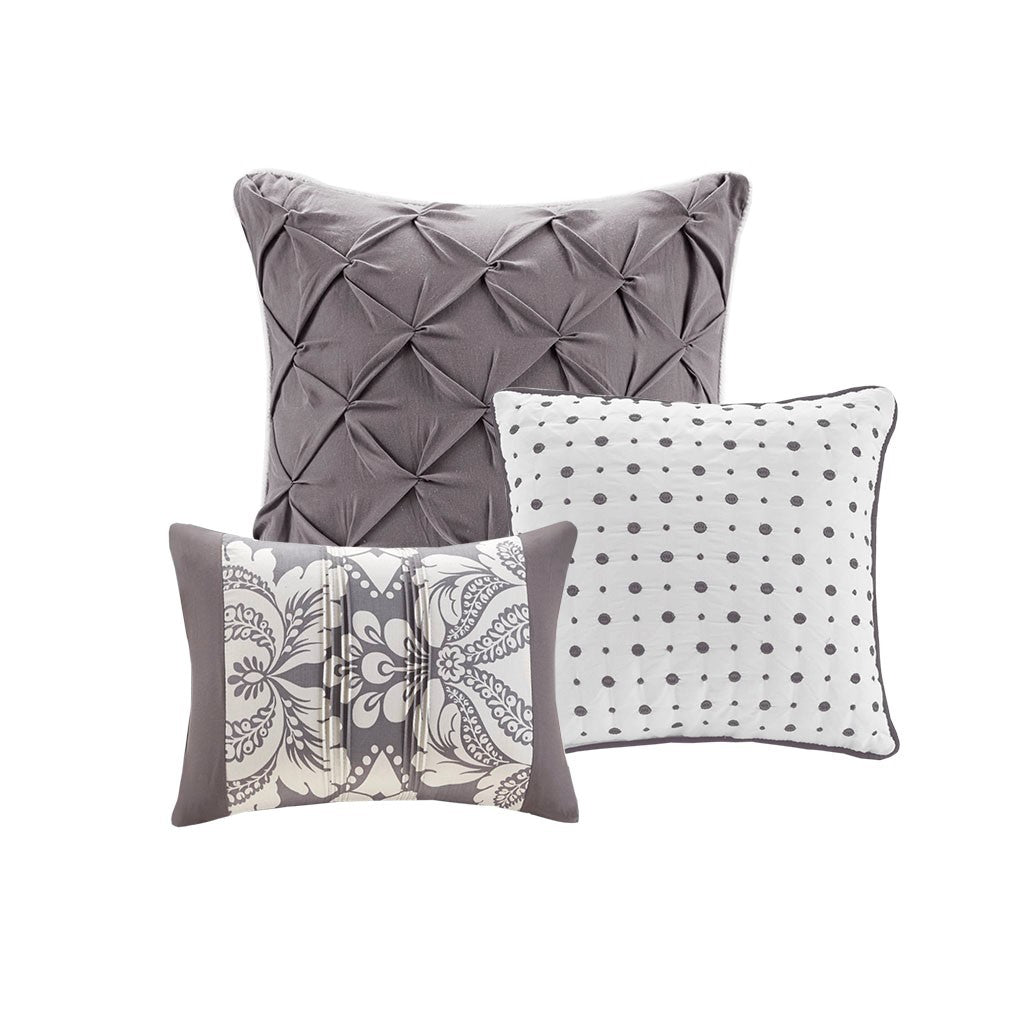 6 Piece Printed Duvet Cover Set King Multicolor Polyester