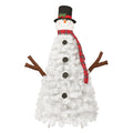 4Ft Pre Lit Christmas Tree With 100 Lights, Snowman Shaped Artificial Christmas Tree, Xmas Tree With 380 Branch Tips, Pvc Festival Celebration Decoration Inside And Outside White Pvc