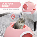 Pawhut Covered Litter Box, Litter Box With A Lid, Scoop Enclosed Drawer & Skylight For Cats That'S Easy To Clean, Pink Pink Plastic