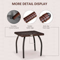 Outdoor Pe Wicker Side Table, Small Square Rattan End Table, All Weather Material Coffee Table For Garden, Balcony, Backyard, Brown Brown Steel