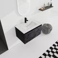 30'' Floating Wall Mounted Bathroom Vanity With Ceramics Sink & Soft Close Cabinet Door, Kd Package Black 2 Soft Close Doors Bathroom Wall Mounted Modern Plywood