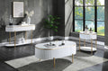 White High Gloss And Gold 1 Shelf Coffee Table White Gold Primary Living Space Drawers Rectangular Wood Metal