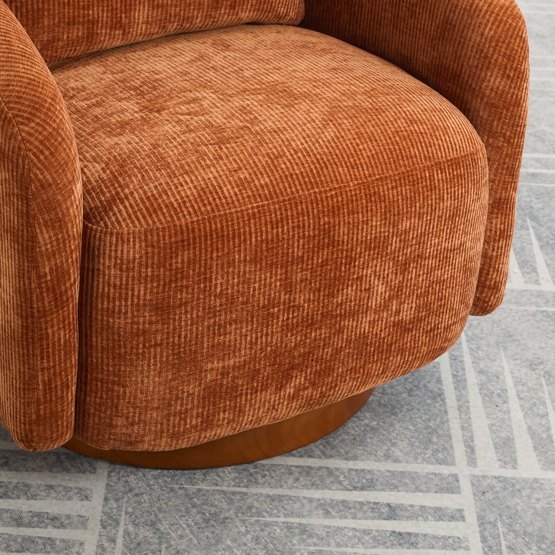 30.3"W Swivel Accent Barrel Chair And Comfy Round Accent Single Sofa Chair, 360 Degree Club Chair, Lounge Armchair For Living Room Bedroom Nursery.Caramel Caramel Chenille