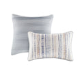 8 Piece Printed Seersucker Comforter And Quilt Set Collection Blue Full Queen Full Blue Polyester