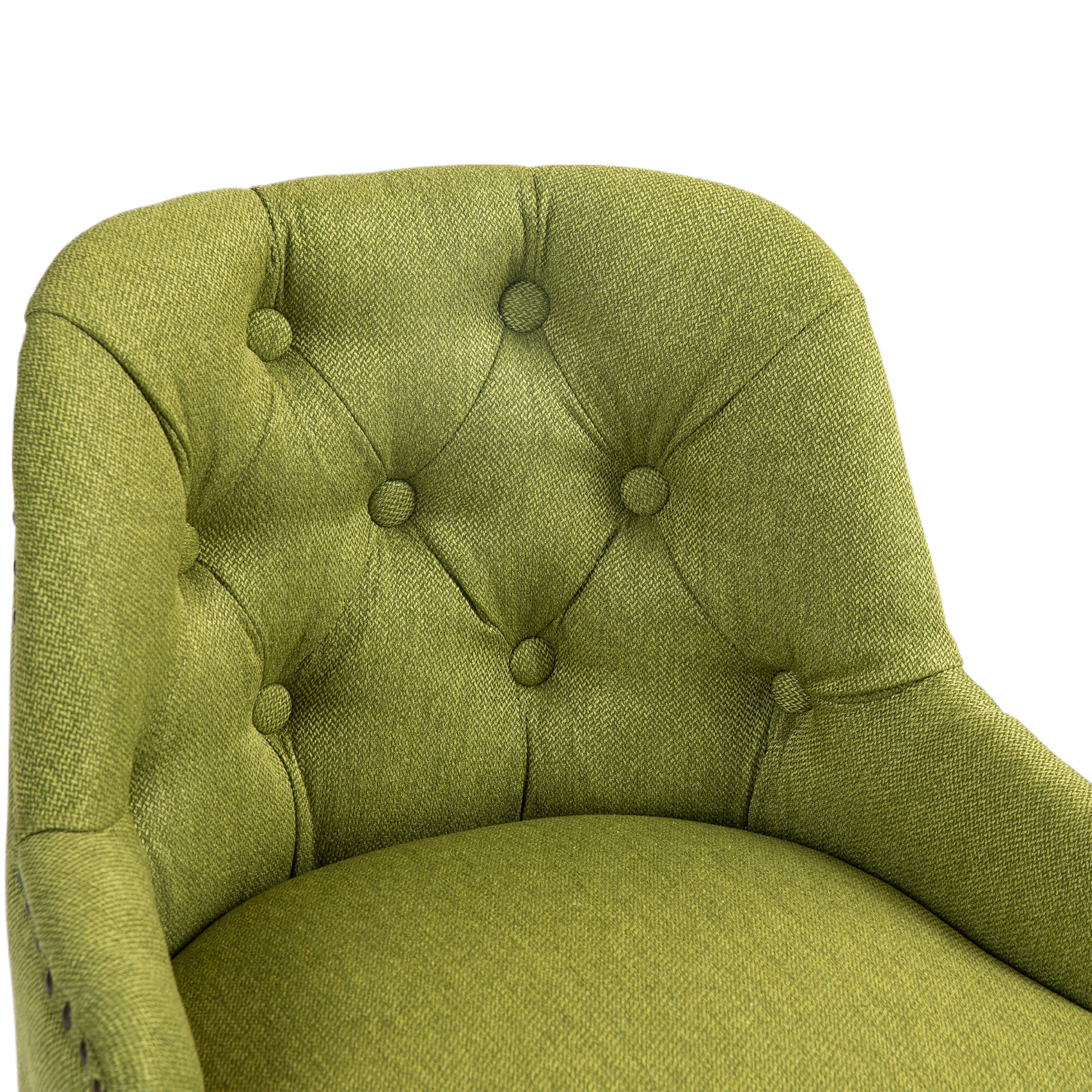 Coolmore Bar Stools Set Of 2 Counter Height Chairs With Footrest For Kitchen, Dining Room And 360 Degree Solid Wood Legs Swivel Bar Stools Set Of 2 Olive Linen Olive Foam Linen