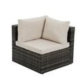 Patio Furniture, Outdoor Furniture, Seasonal Pe Wicker Furniture, 6 Set Wicker Furniture With Tempered Glass Coffee Table Dark Gray Seats 4 Pe Rattan Iron Waterproof Fabric