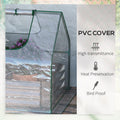 Outsunny 6' X 3' Galvanized Raised Garden Bed With Mini Pvc Greenhouse Cover, Outdoor Metal Planter Box With 2 Roll Up Windows For Growing Flowers, Fruits, Vegetables And Herbs, Silver Silver Pvc