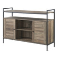 Rustic Oak And Black Tv Stand With 2 Doors Rustic Primary Living Space 50 59 Inches Oak Wood Metal