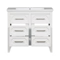 36'' Bathroom Vanity With Resin Sink Combo, Free Standing Single Vanity Set With Four Drawers, Solid Wood Frame Bathroom Storage Cabinet Same As Sw000128Aak White Bathroom Modern Solid Wood Mdf