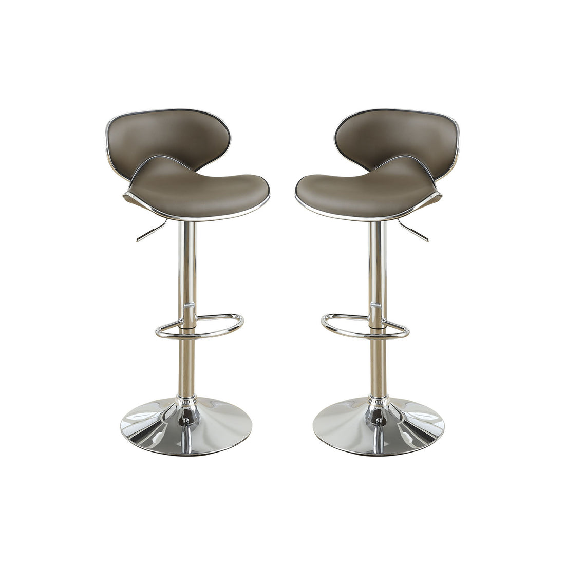 Adjustable Espresso Faux Leather Bar Stools, Set Of 2 Solid Espresso Dining Room Bar Stools Mdf