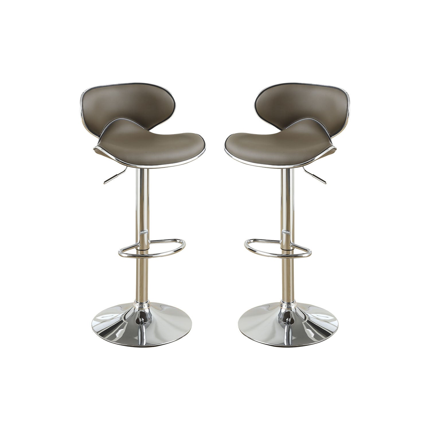 Adjustable Espresso Faux Leather Bar Stools, Set Of 2 Solid Espresso Dining Room Bar Stools Mdf
