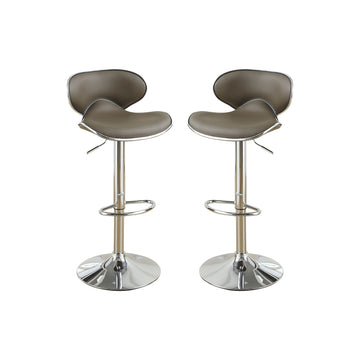 Adjustable Espresso Faux Leather Bar Stools, Set Of 2 Solid Espresso Dining Room Bar Stools Mdf