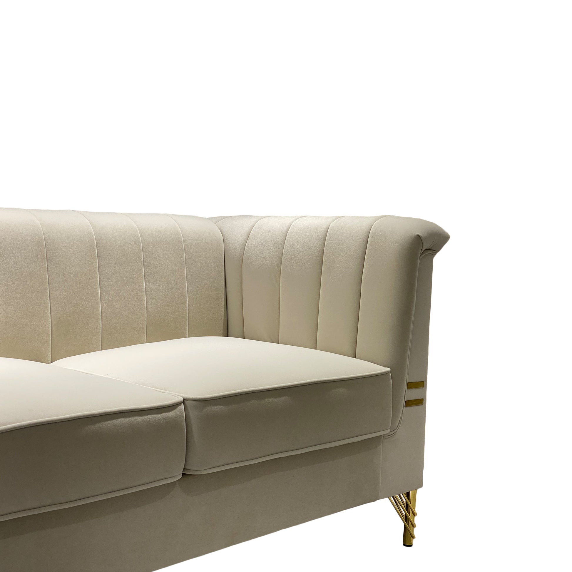 Fx P82 Be Sofa Modern Chenille Sofa, 82.67" Upholstered Couch With Bolster Armrest, 3 Seat Sofa For Living Room, Bedroom, Office, Apartment, Dorm, Beige Beige Velvet 3 Seat