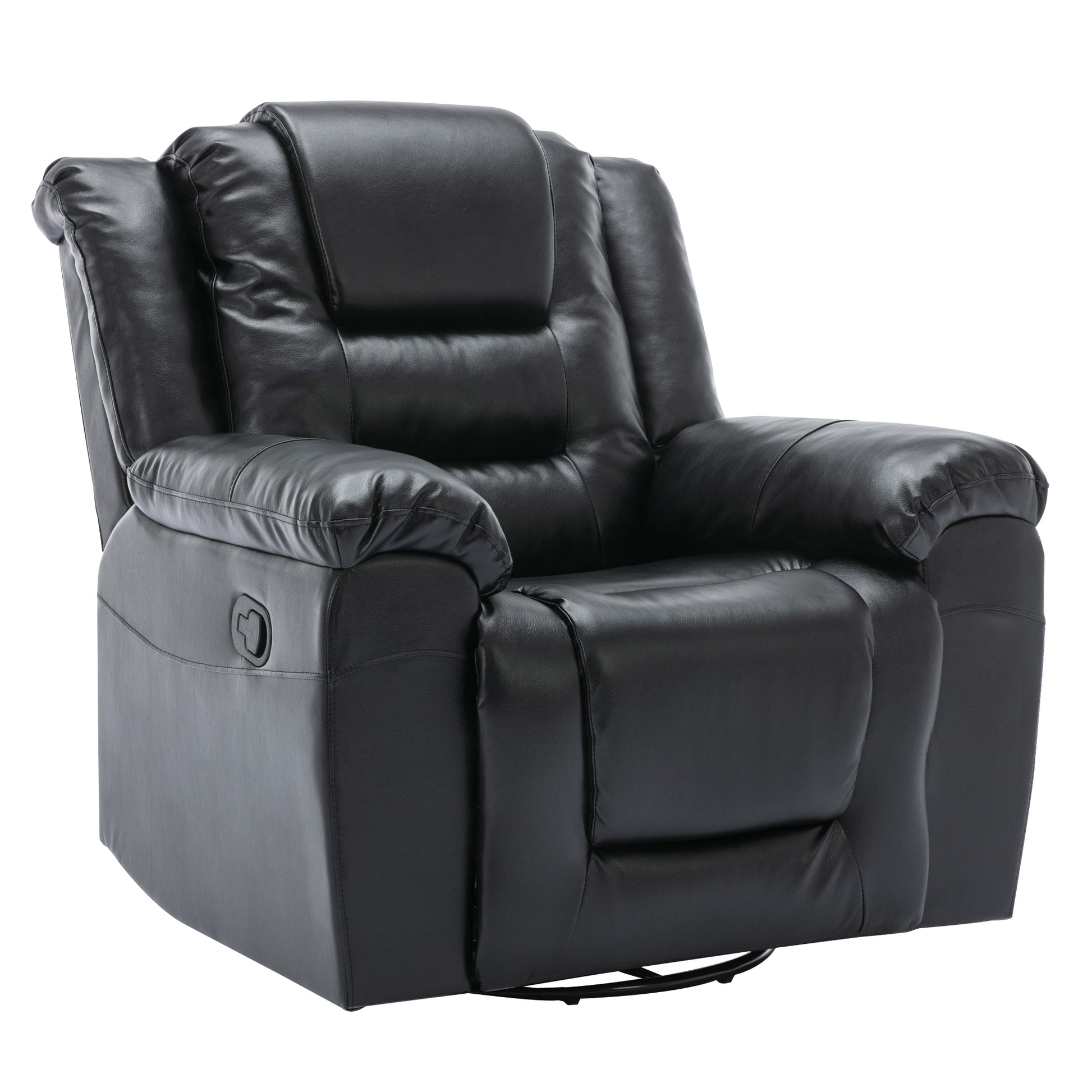 Home Theater Recliner Set Manual Recliner Chair With Wide Armrest, Two Built In Cup Holders For Living Room,Bedroom, Black Old Sku:Sg000760Aab Black Foam Pu Leather