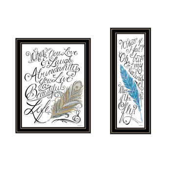 2 Piece Vignette What If I Fail Black Framed Wall Art For Living Room, Bedroom Wall Art Print For Home Decor By Deb Strain Multicolor Wood Paper