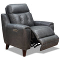 Torino Power Headrest, Lumbar, Zero Gravity Waxy Pull Up Leather Recliner Gray Memory Foam Genuine Leather