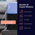 Refresh 12 Inch Hybrid Cooling Fast Responding Latex Foam And Coil Adult Mattress, Queen Size Blue Foam Foam Spring Queen
