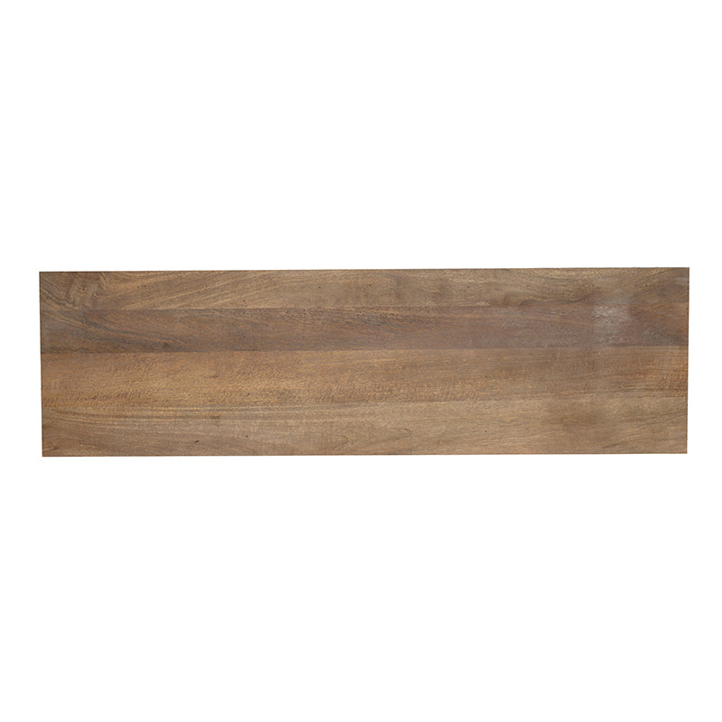 55X16X22.5" Tv Cabinet With Recycle Wood 2 Door Brown Wood