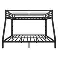 Metal Queen Over King Bunk Bed For Teens And Adults,Space Saving Noise Reduced No Box Spring Needed, Black Black Metal