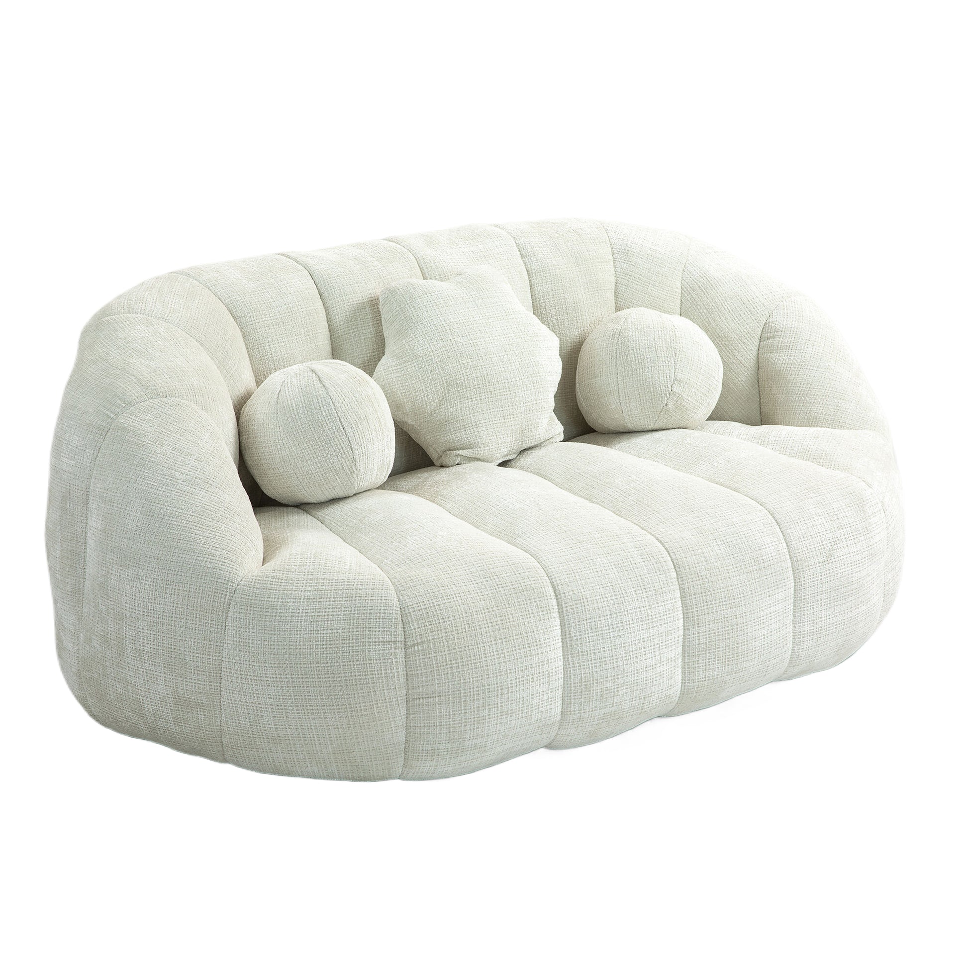 Coolmore Bean Bag Sofa Lazy Sofa Durable Comfort Lounger High Back Bean Bag Chair Couch For Adults And Kids, Indoor & Outdoor, Accent Floor Soft Lounge Chair White Chenille White Primary Living