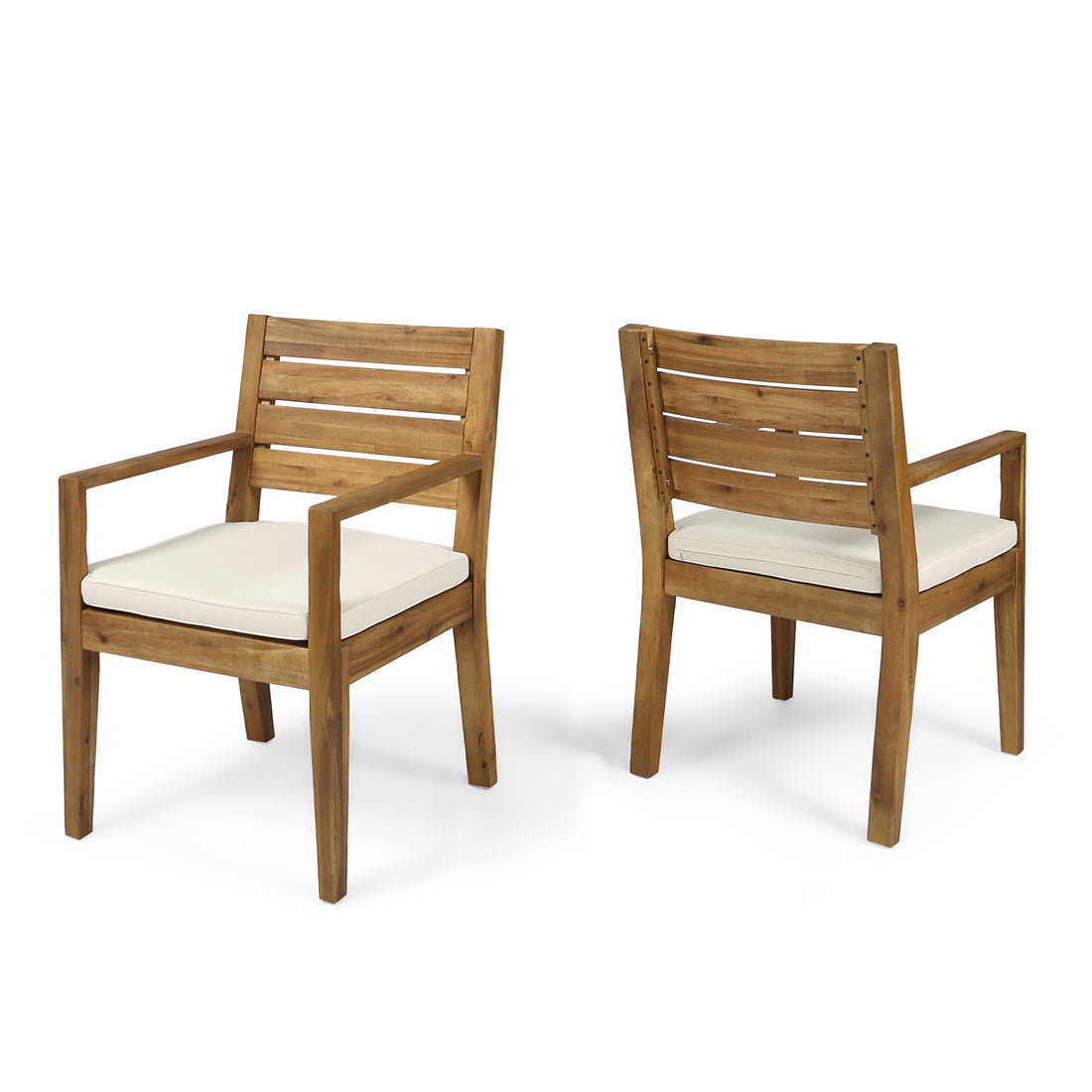 Nestor Dining Chair, Beige Natural Acacia Wood