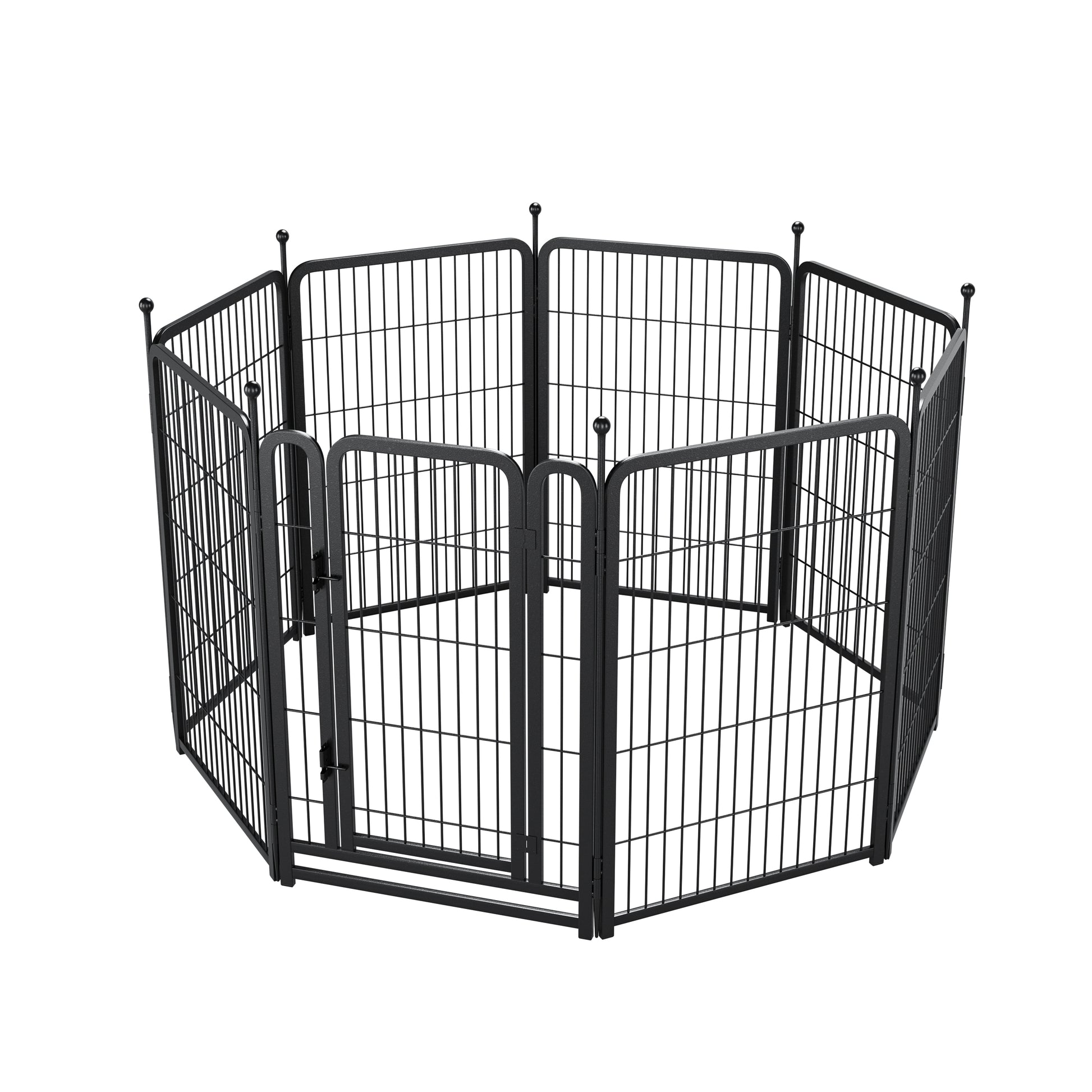 Dog Playpen 8 Panels 40" Height Heavy Duty Dog Fence Puppy Pen For Large Medium Small Dogs Indoor Outdoor Foldable Pet Exercise Pen Black Iron