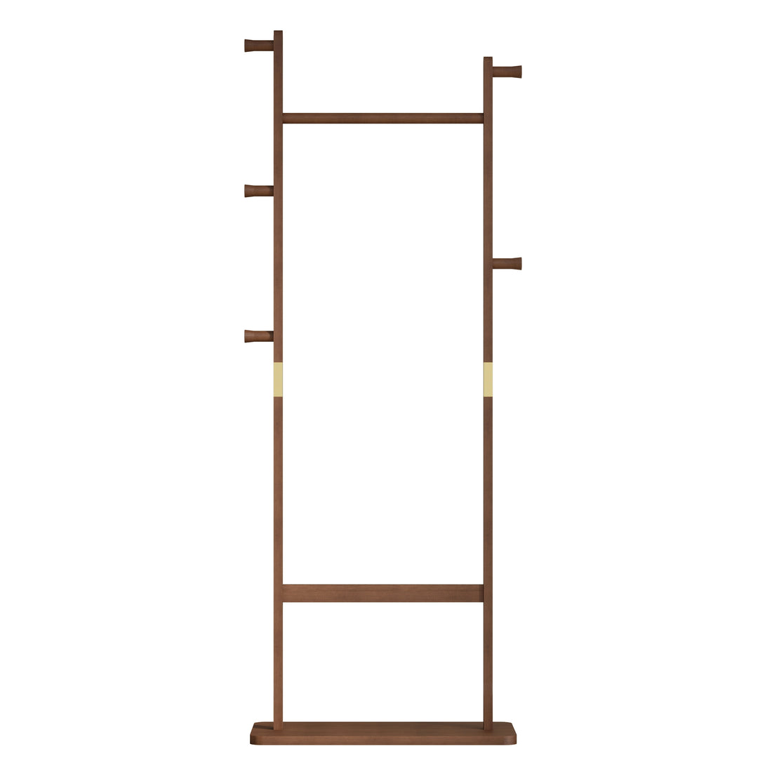 Coat Racks Solid Wood Hanger 23.6* 11*64.1In Solid Environmental Protection Easy To Assemble Beautiful Can Be Placed In The Bedroom Entrance Living Room Walnut Walnut Brown American Design,Art