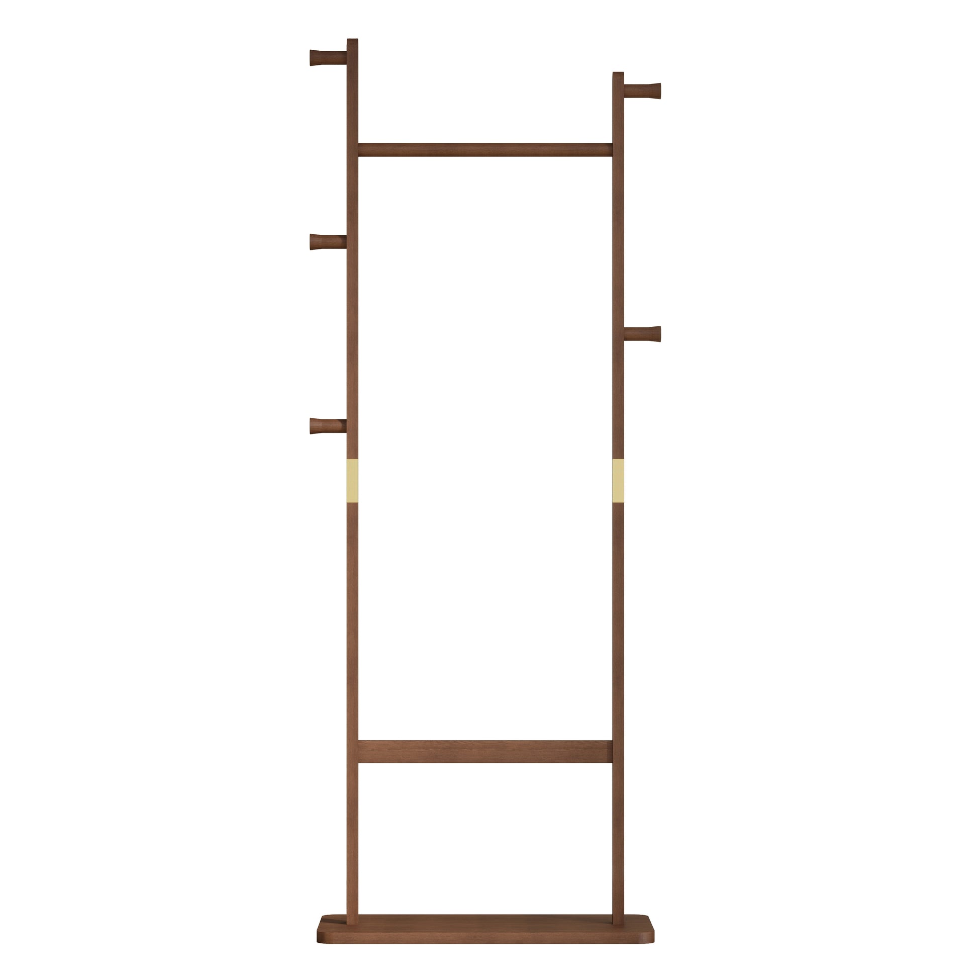 Coat Racks Solid Wood Hanger 23.6* 11*64.1In Solid Environmental Protection Easy To Assemble Beautiful Can Be Placed In The Bedroom Entrance Living Room Walnut Walnut Brown American Design,Art