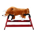 Qaba Kids Spring Rocking Horse Rodeo Bull Style With Realistic Sounds For Children Over 3 Years Old Brown Plush