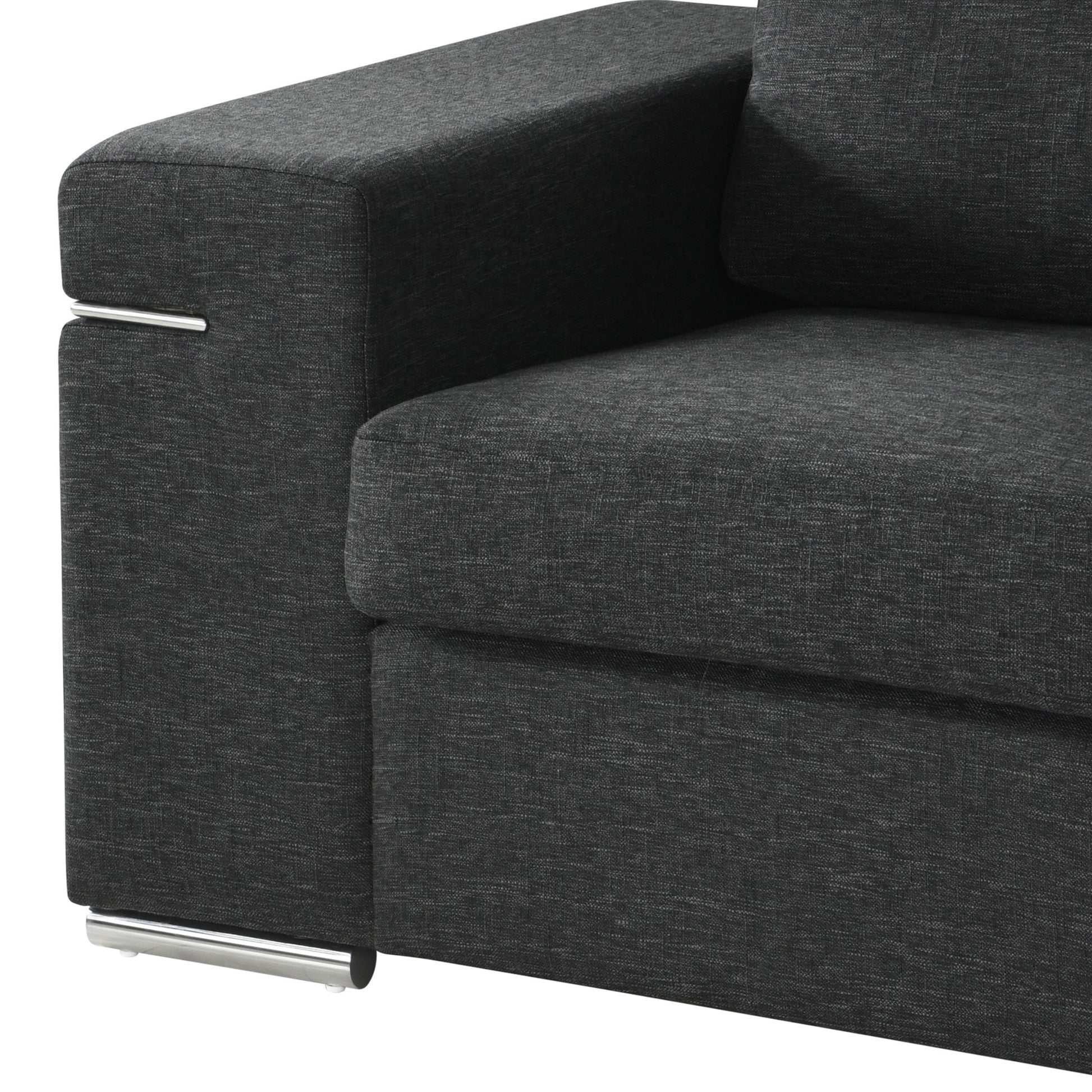 Gianna Black Linen Fabric Arm Chair Black Linen