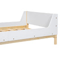 Twin Bed With Headboard, Footboard, Safeguards, Built In Bed End Book Storage Rack ,White Twin White American Design Pine