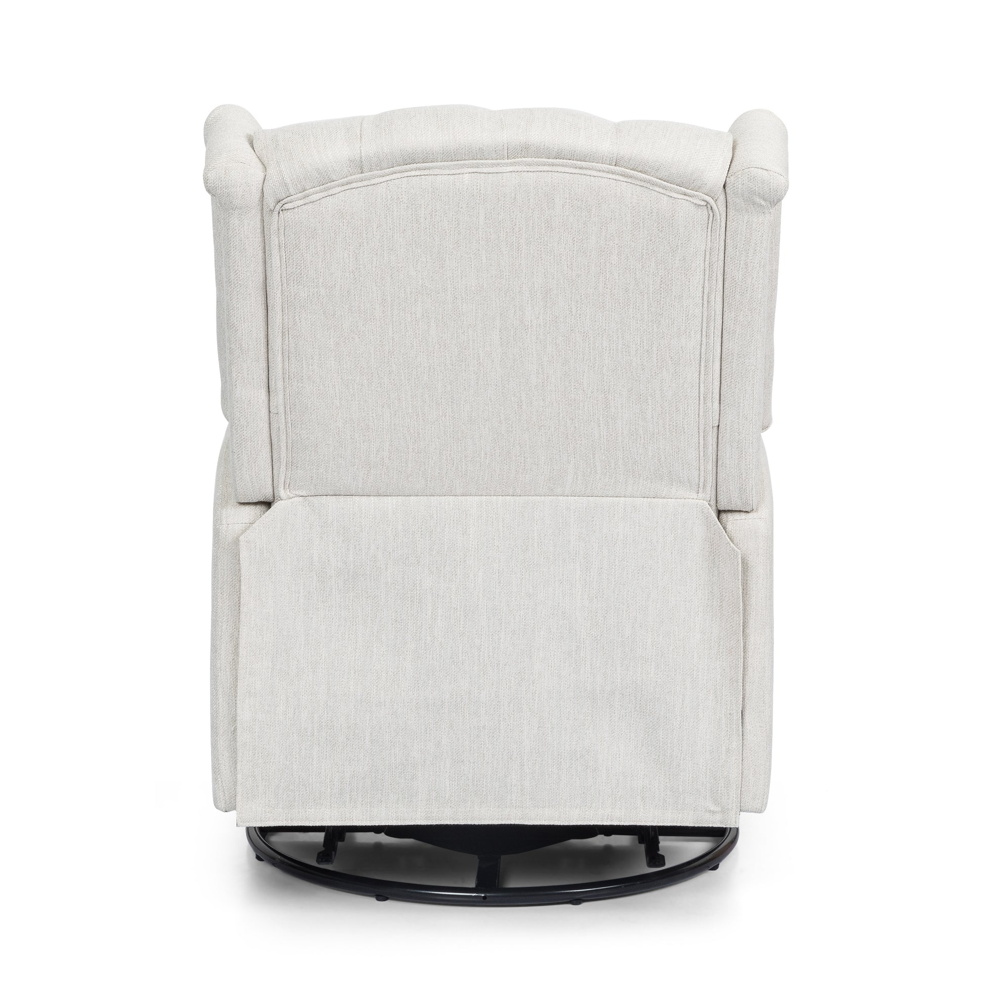 Classic Design, Manual Recliner Chair With 360 Degree Swivel Beige Fabric