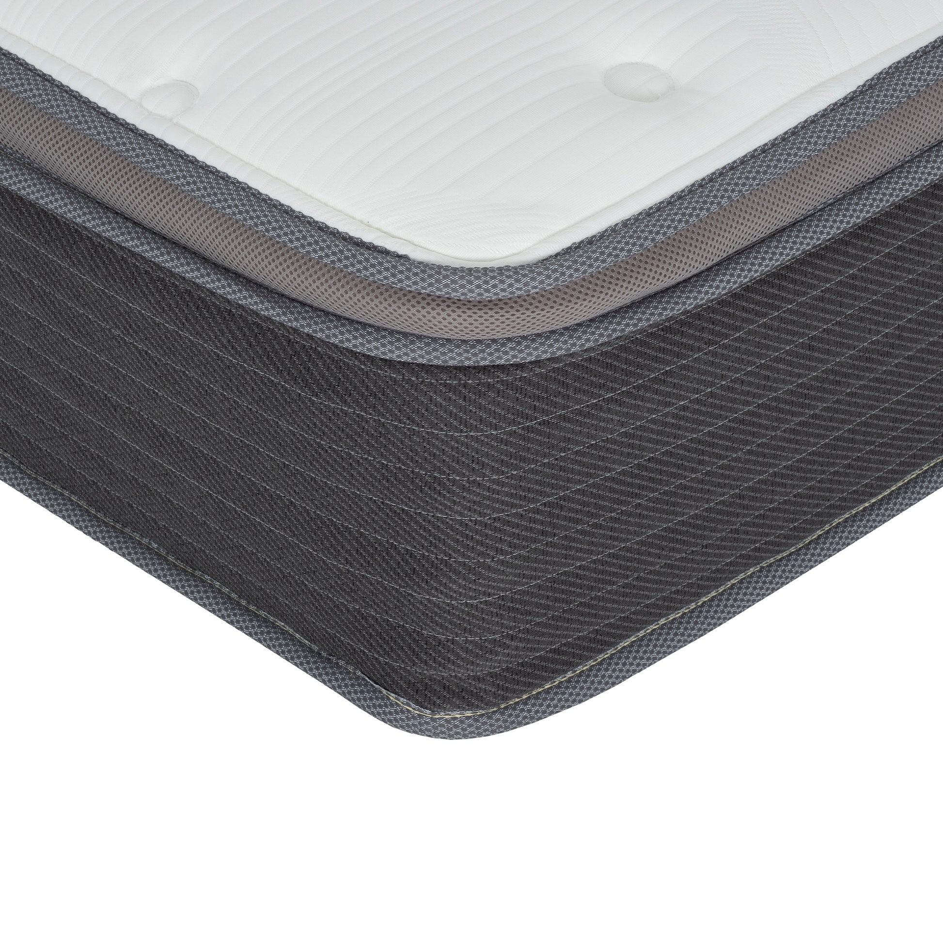 12 In. Pocket Spring Hybrid Bed In A Box Mattress, Queen, Plush Gel Memory Foam Mattress, White Gray Grey White Bedroom Modern Memory Foam Polyester Queen