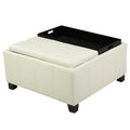 Mansfield Ottoman Ivory Pu