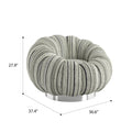 Lillie Black Stripe Pumpkin Swivel Accent Chair Black Primary Living Space Transitional Foam Solid Wood