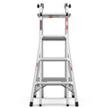 17Ft Multi Position Foldable Aluminum Ladder, A Frame And Straight Ladder, Ansi 250Lbs Grey Aluminium Alloy