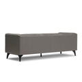 92.52 Inch Genuine Leather Couch 3 Seater Sofa With Tufted Back,Grain Leather Couch With Feather,Down Topper On Seating Surfaces Sofa For Living Room, Comfy Sofa Couch With Extra Deep Seats,Graphite Natural Graphite Genuine Leather 3 Seat