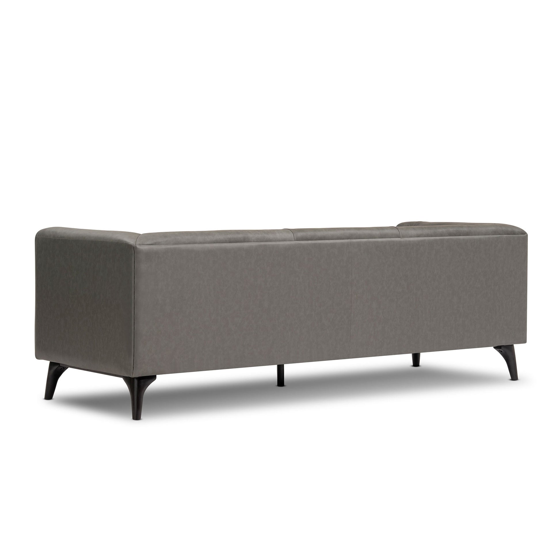 92.52 Inch Genuine Leather Couch 3 Seater Sofa With Tufted Back,Grain Leather Couch With Feather,Down Topper On Seating Surfaces Sofa For Living Room, Comfy Sofa Couch With Extra Deep Seats,Graphite Natural Graphite Genuine Leather 3 Seat