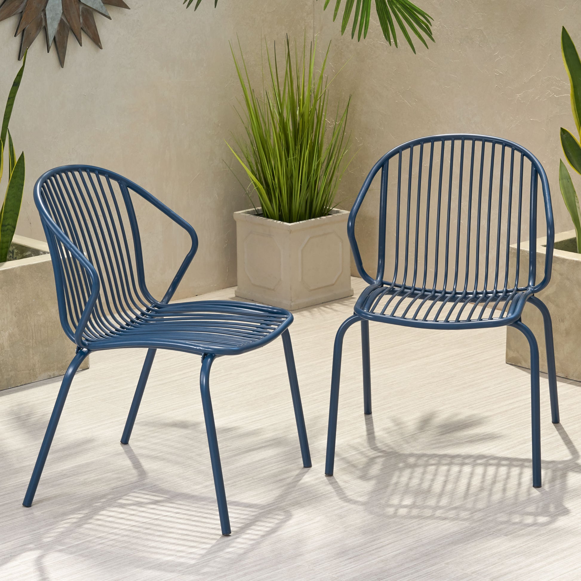 Boston Chair Navy Blue Iron