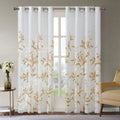 Burnout Printed Curtain Panel Only 1 Pc Panel Ivory Gold Polyester