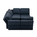 4 Seat Sofa Bed Upholstered Sofa Sleeper, Space Saving Sof Bed2 Seat Sofa With Storage Space Under Seatsall Arms And Backs Adjustabled For Ultimate Comfort Seating Brown Blue Polyester 4 Seat