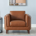 Maui Leather Chair Brown Down Filling Genuine Leather