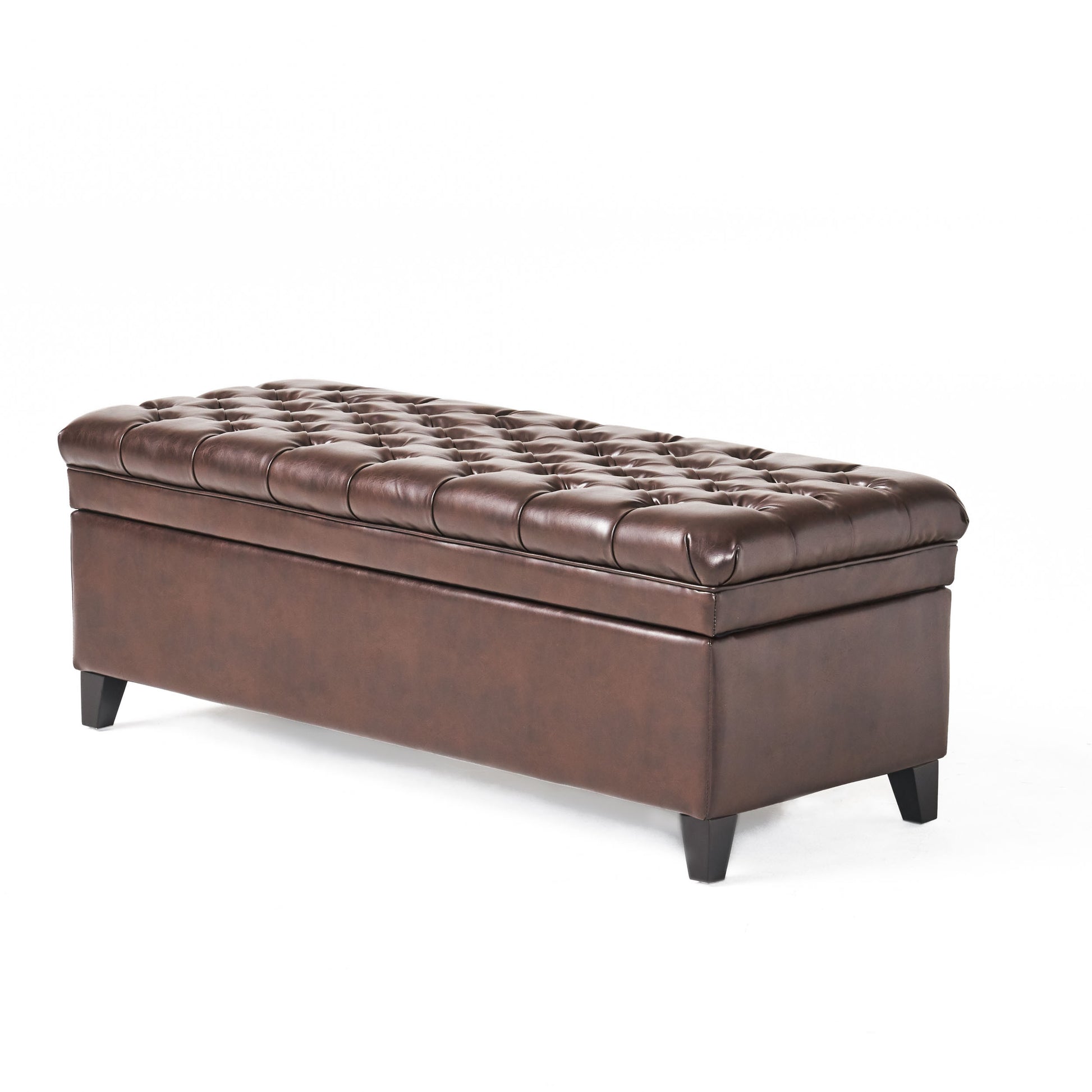 Juliana Storage Ottoman Brown Pu