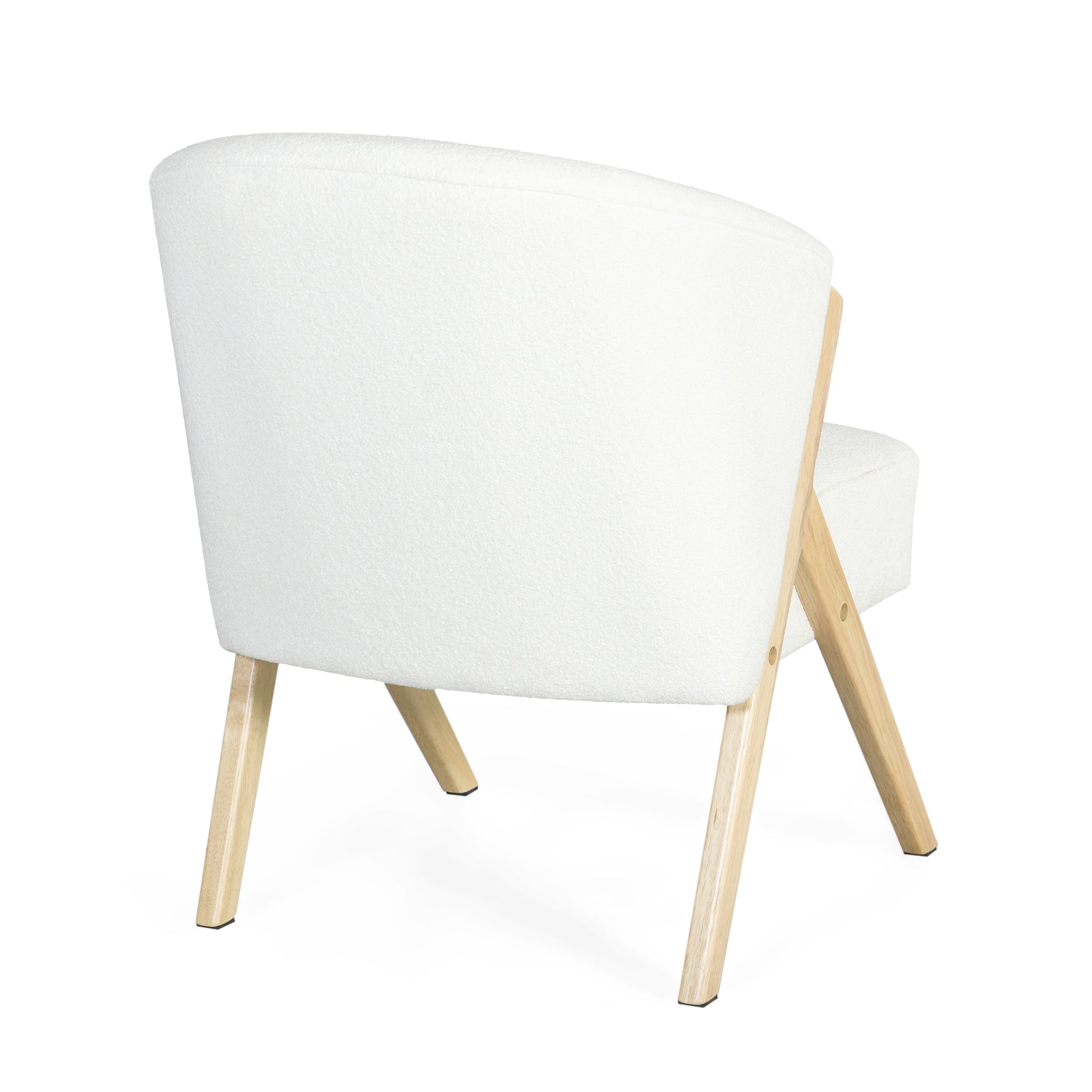 Modern Accent Chair With White Upholstery And Solid Wood Frame, Minimalist Lounge Chair For Living Room, Bedroom, Or Office White Foam Polyester,Solid Wood Mdf