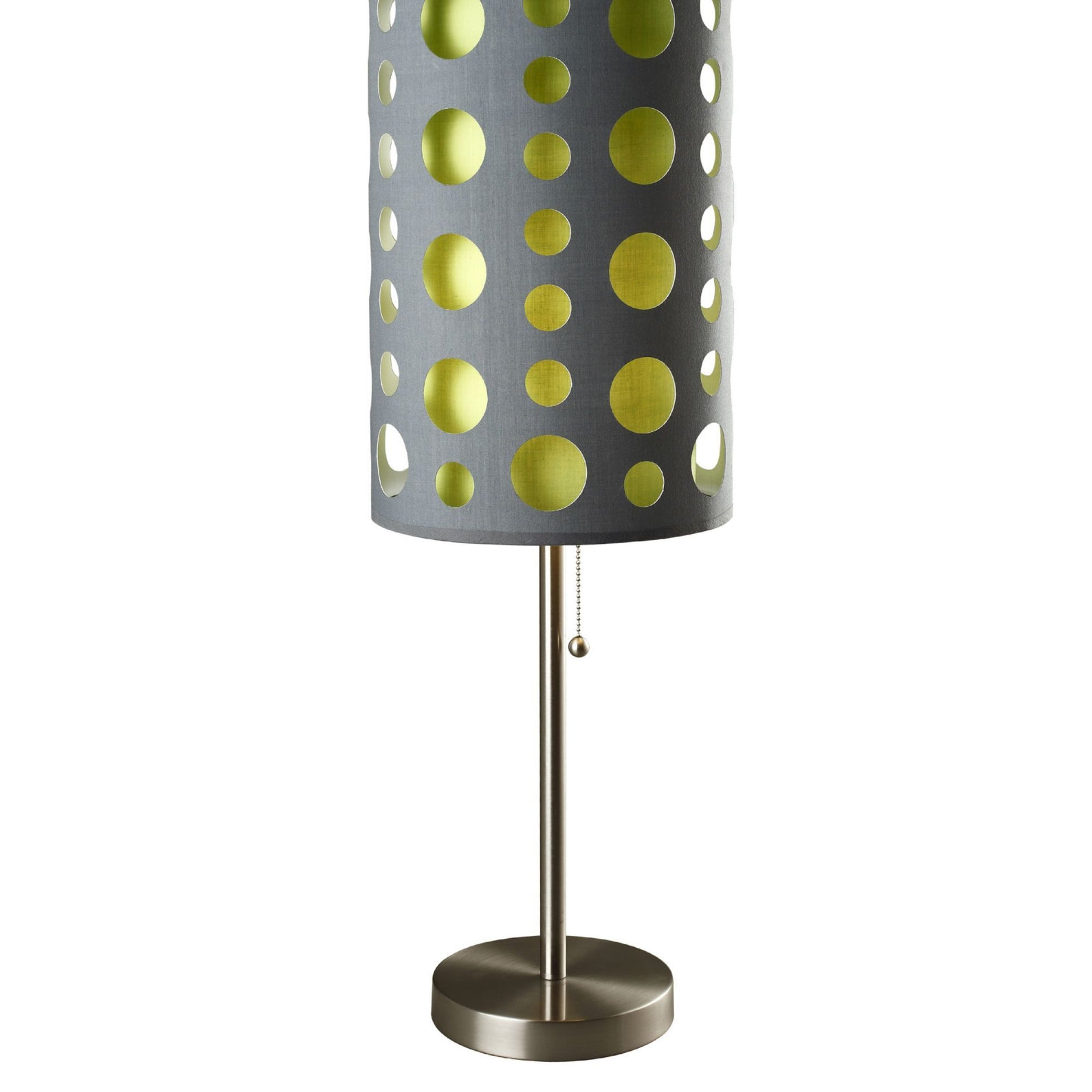 33" Tall Metal Table Lamp, Retro Design With Grey And Green Shade Multicolor Metal