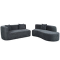 Modern Large 2 Piece Sectional Sofa With 3 Pillows,For Living Room, Bedroom Gray Polyester 2 Seat